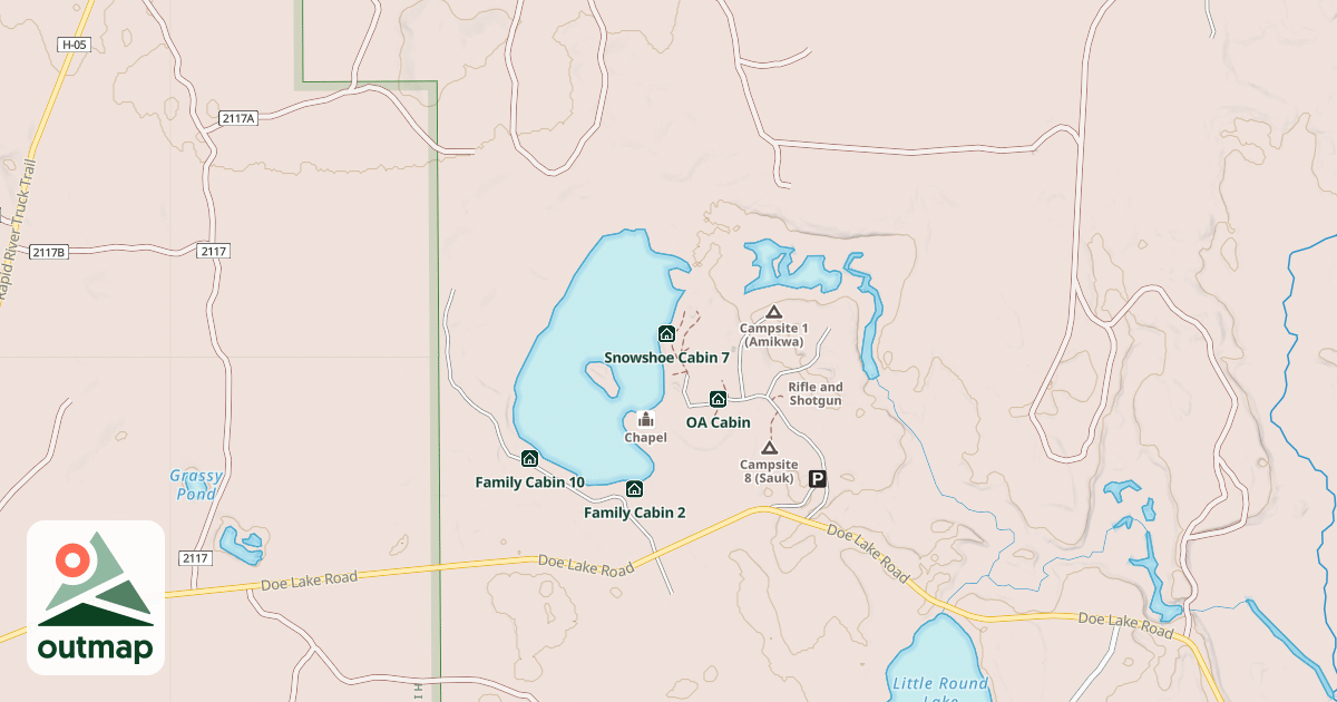 Map of Snowshoe Cabin 3