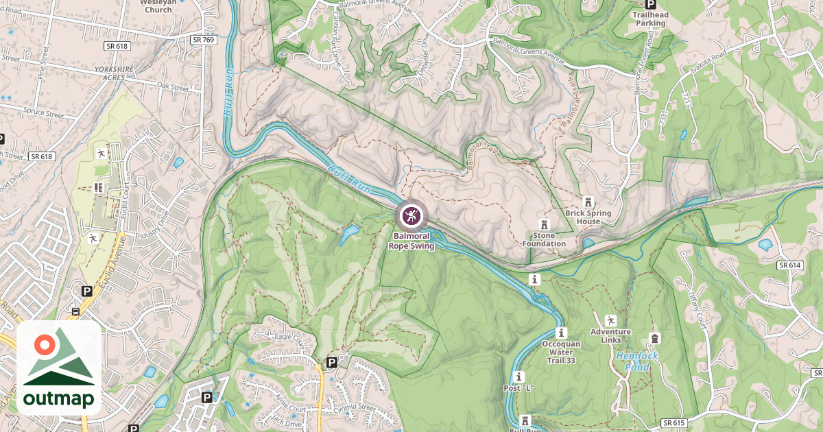 Map of Balmoral Rope Swing