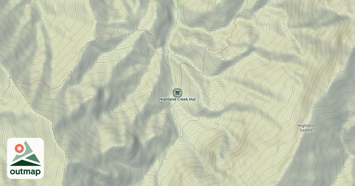 Map of Highland Creek Hut
