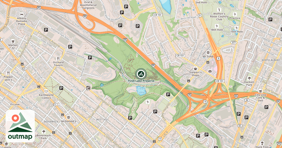 Map of Tivoli Lake Preserve