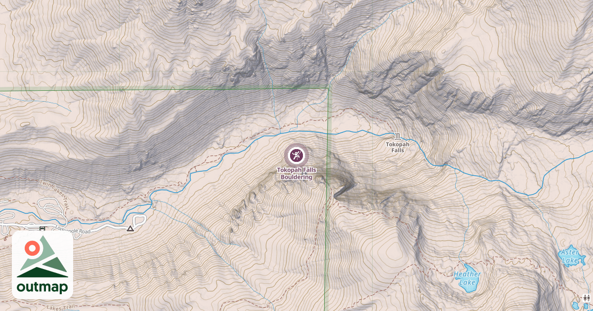 Map of Tokopah Falls Bouldering