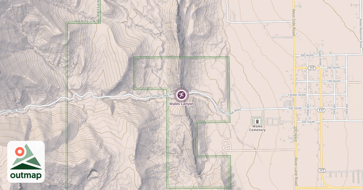 Map of Wales Canyon