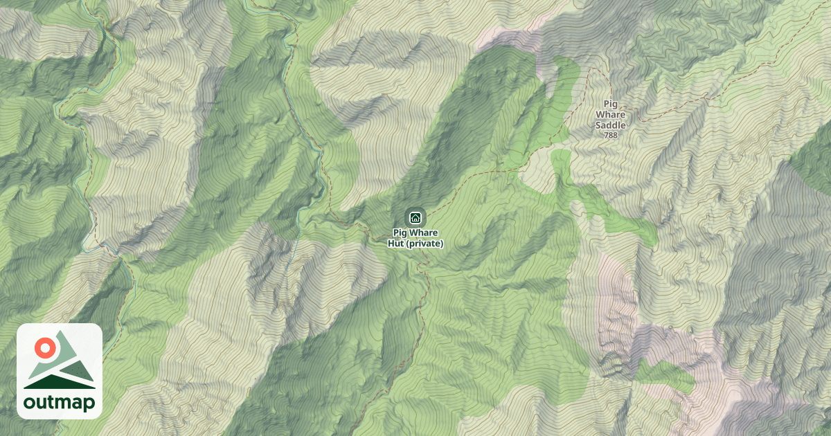 Map of Pig Whare Hut (private)