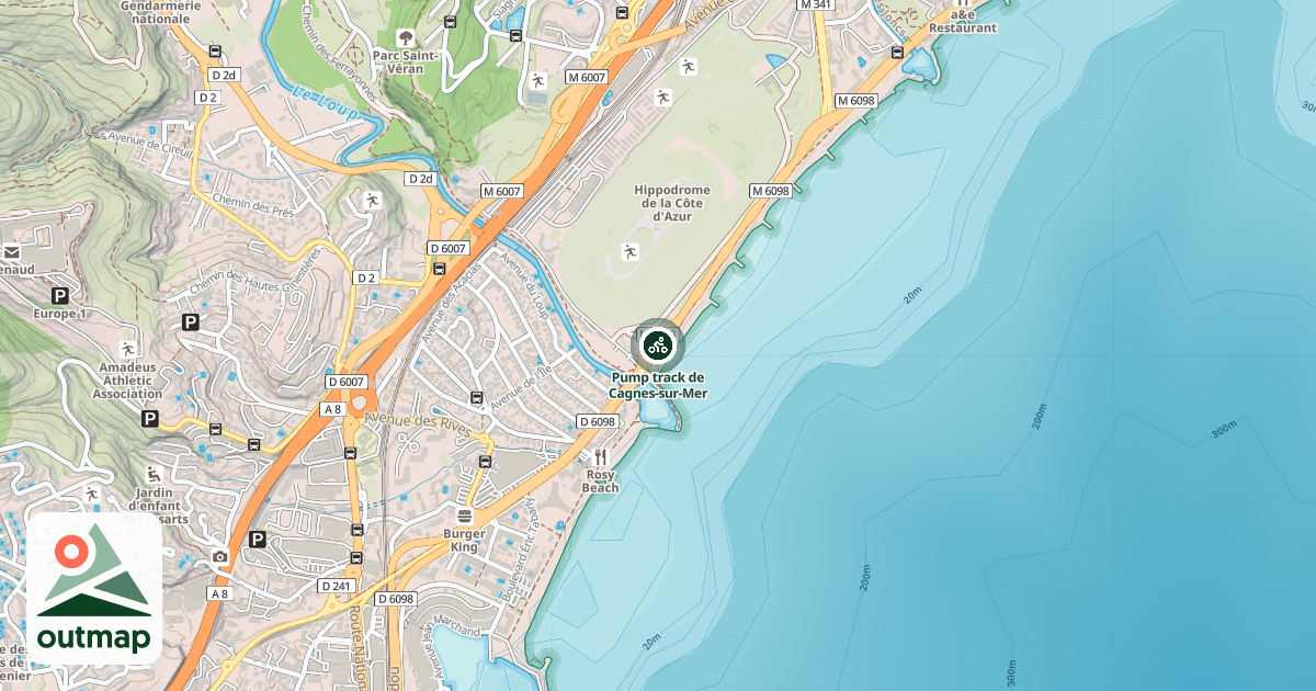 Map of Pump track de Cagnes-sur-Mer