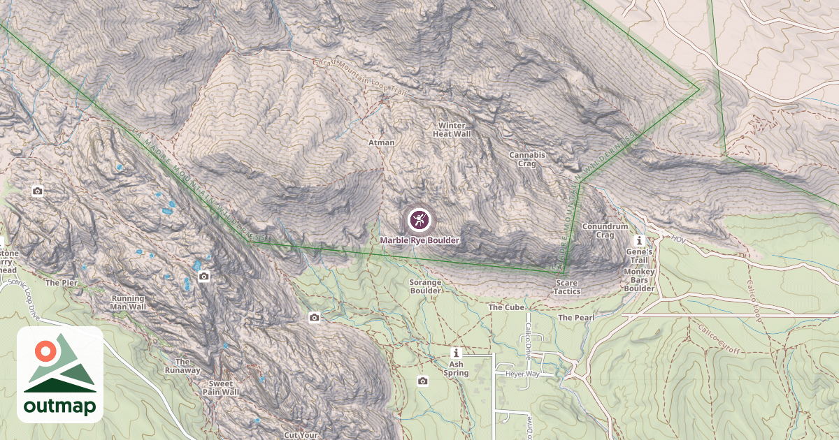 Map of Marble Rye Boulder
