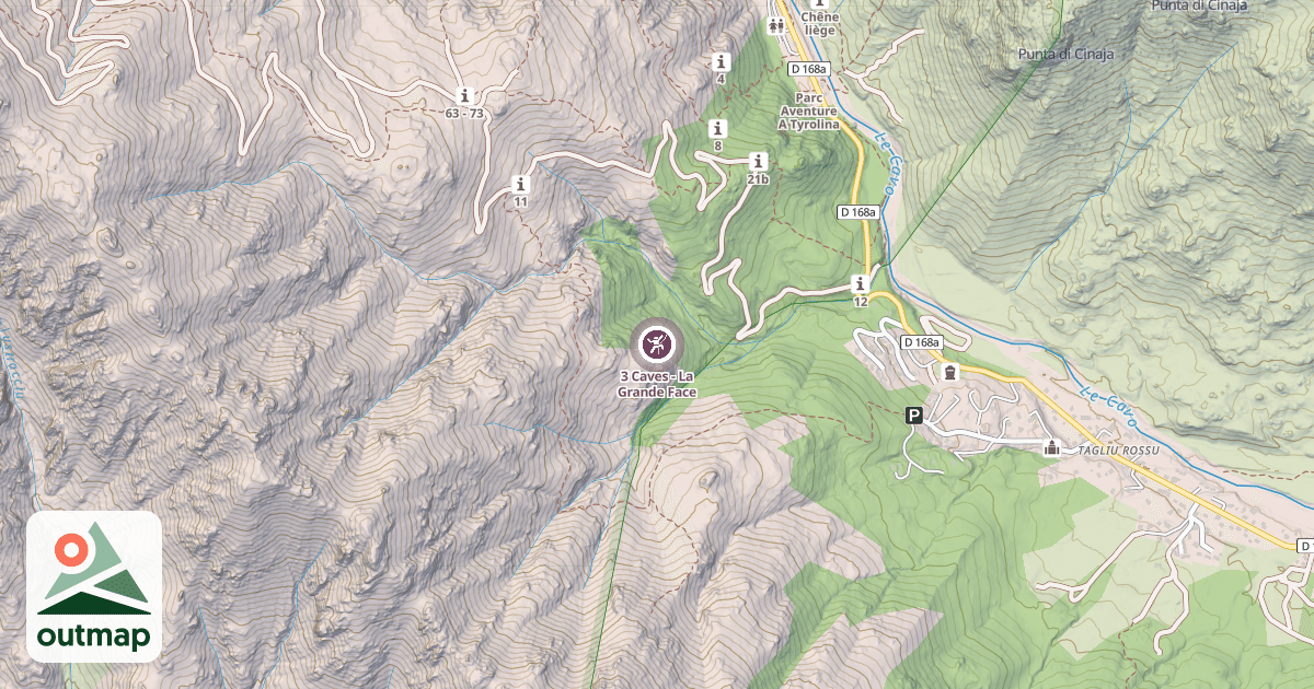 Map of 3 Caves - La Grande Face