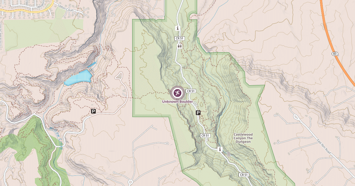 Map preview of Unknown Boulder
