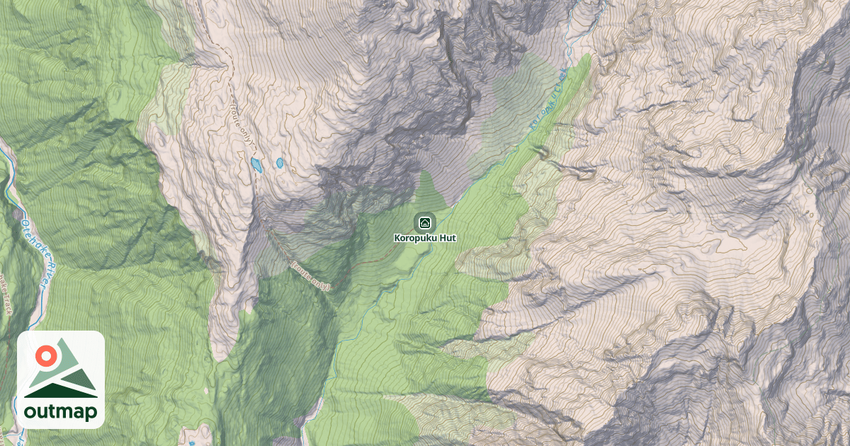 Map of Koropuku Hut