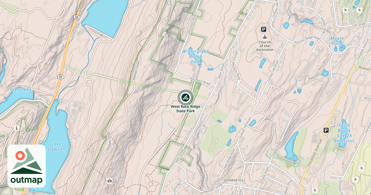 Map of West Rock Ridge State Park
