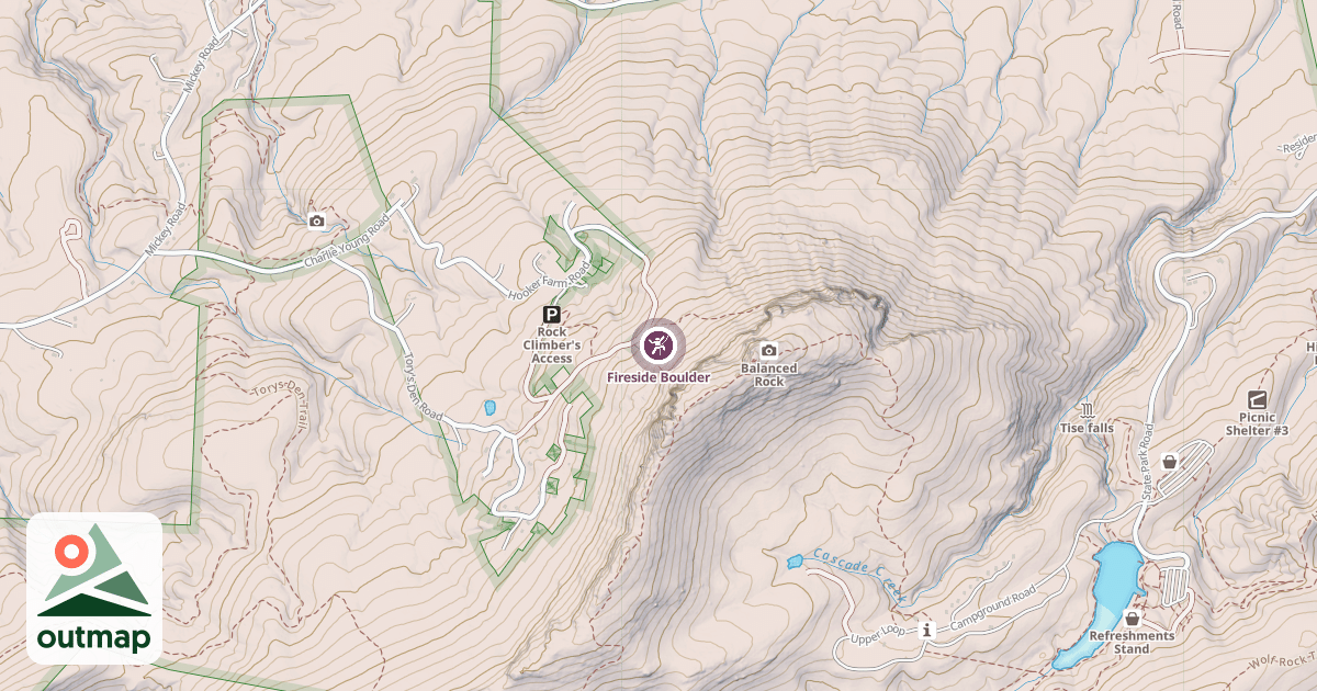 Map of Fireside Boulder
