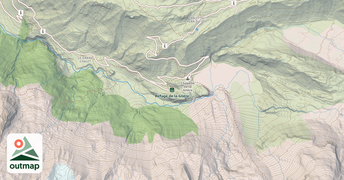Map of Refuge de la Glière