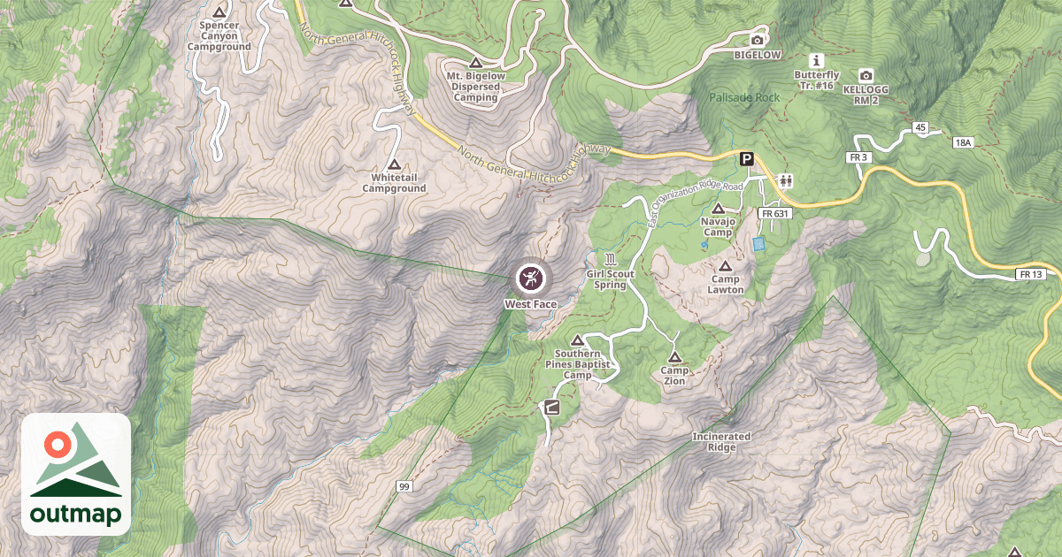 Map of West Face