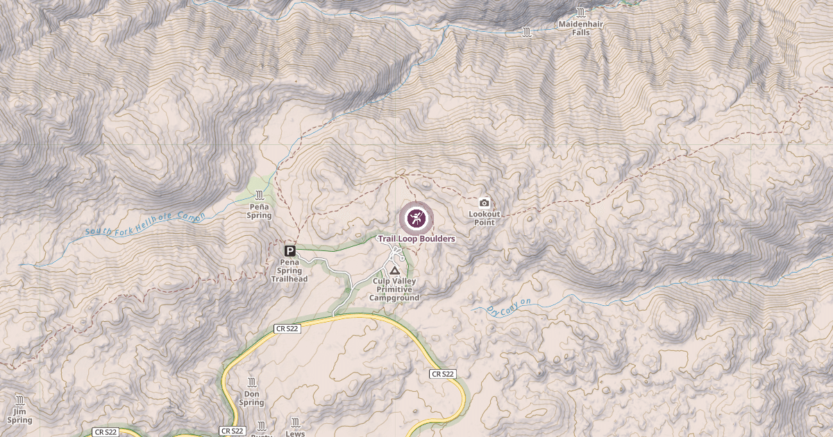 Map preview of Trail Loop Boulders