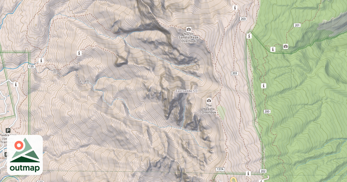 Map of East Saddle