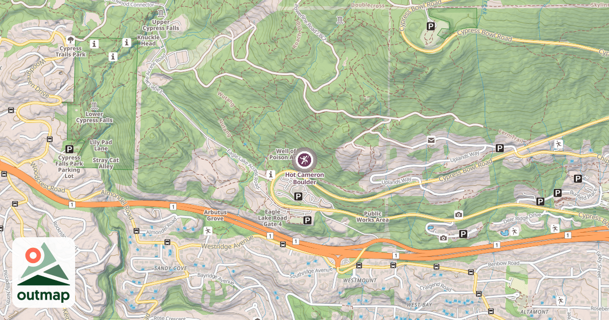 Map of Hot Cameron Boulder