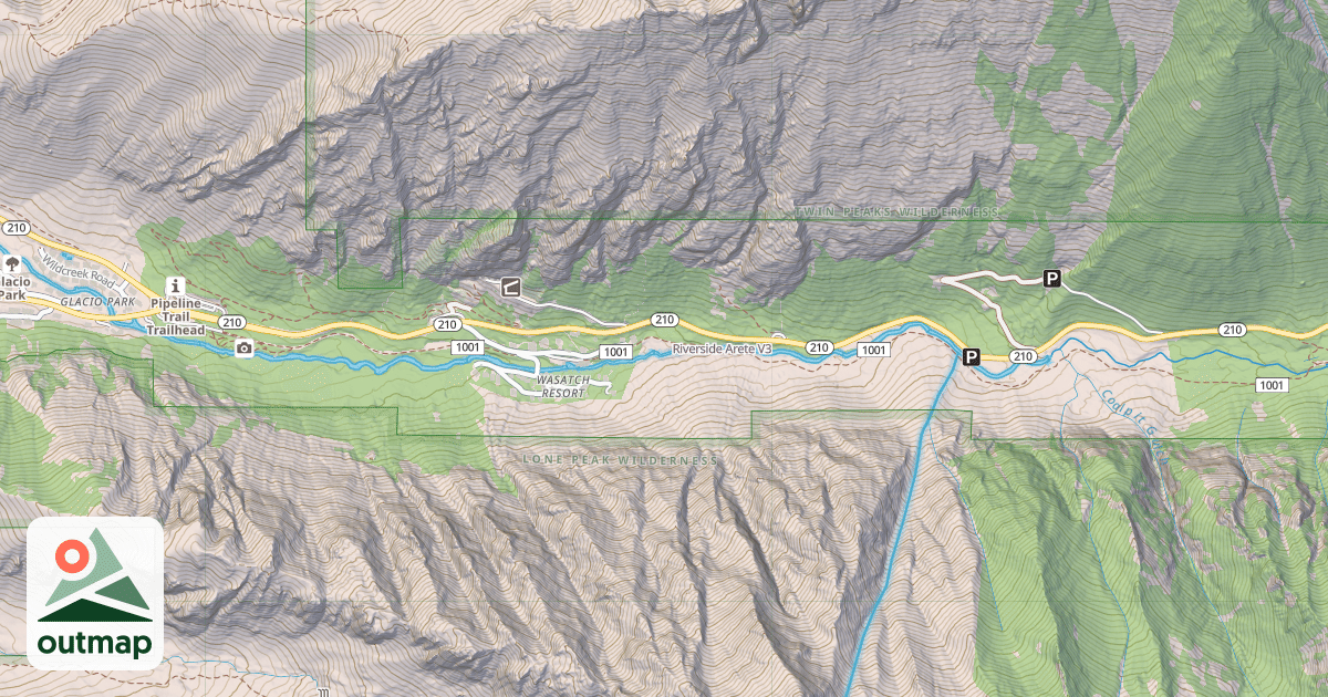 Map of Riverside Arete