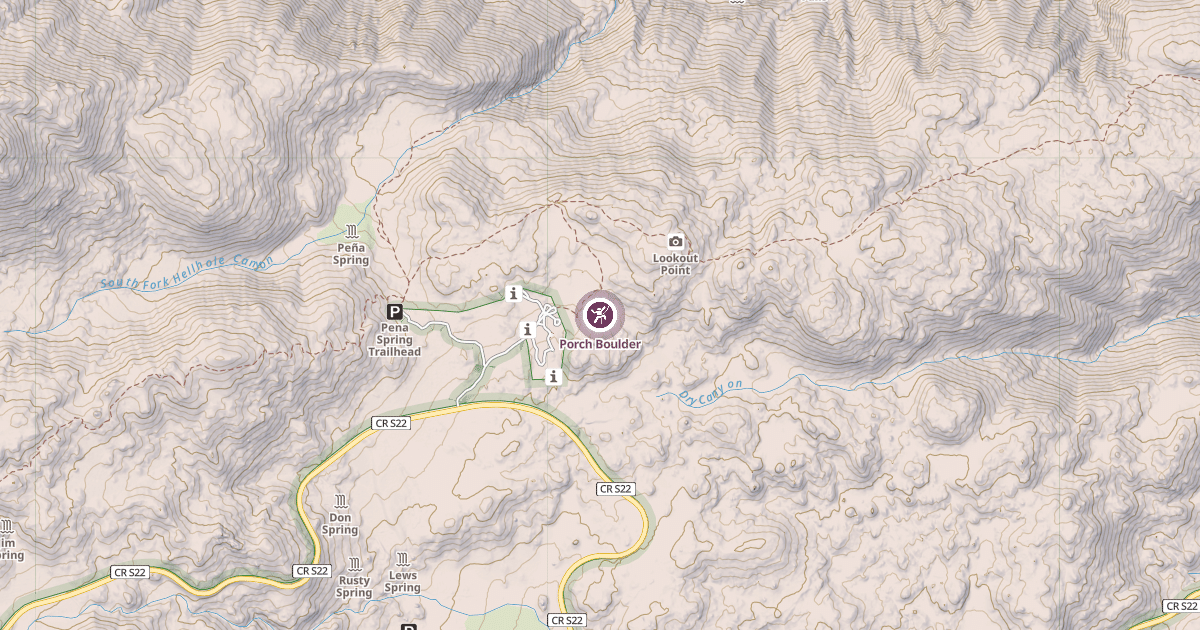 Map preview of Porch Boulder