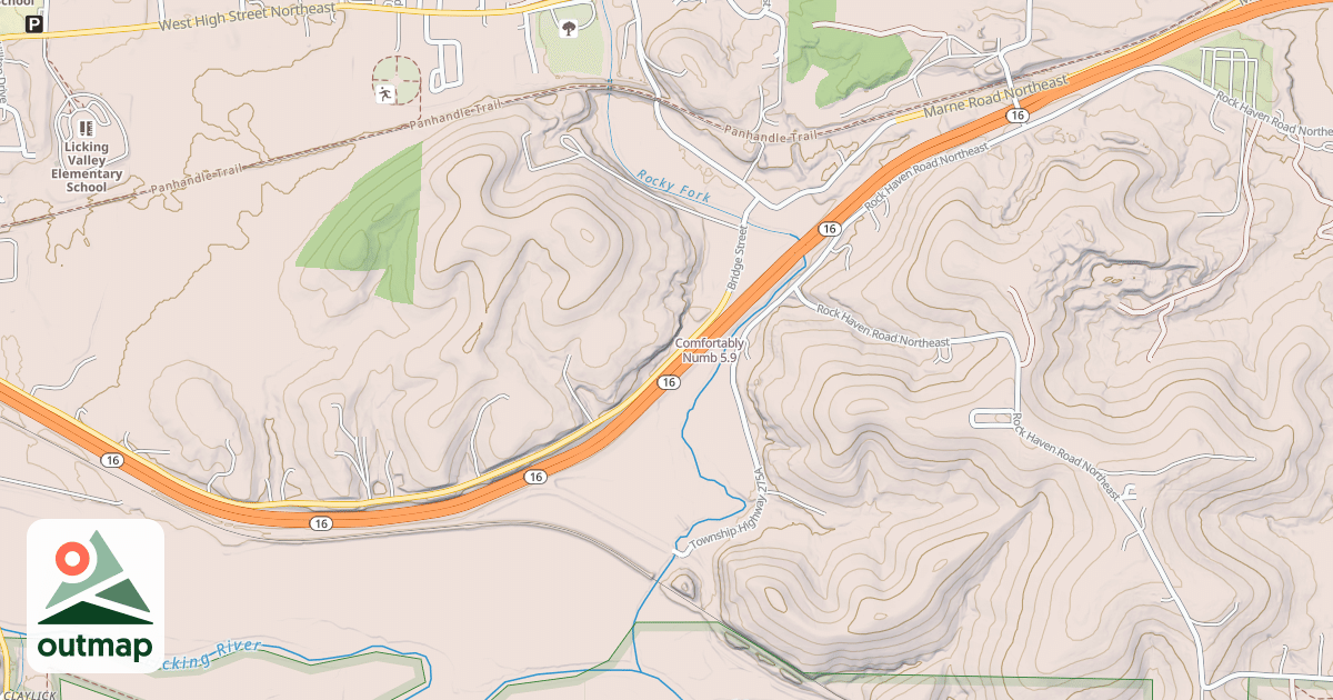 Map of Comfortably Numb in Licking