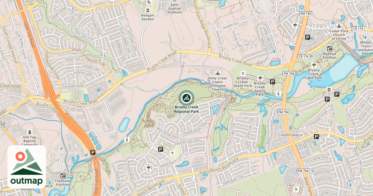 Map of Brushy Creek Regional Park