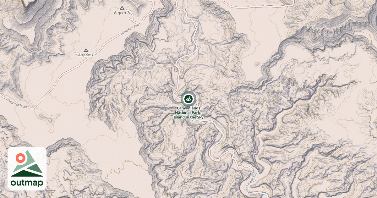 Map of Canyonlands National Park - Island in the Sky
