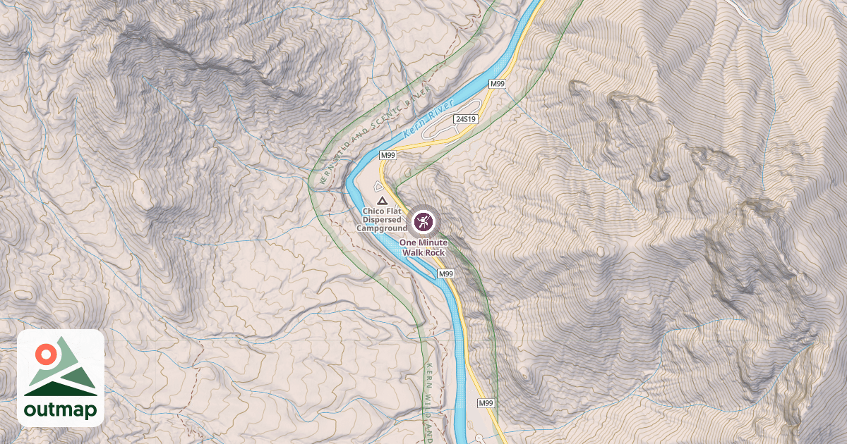 Map of One Minute Walk Rock