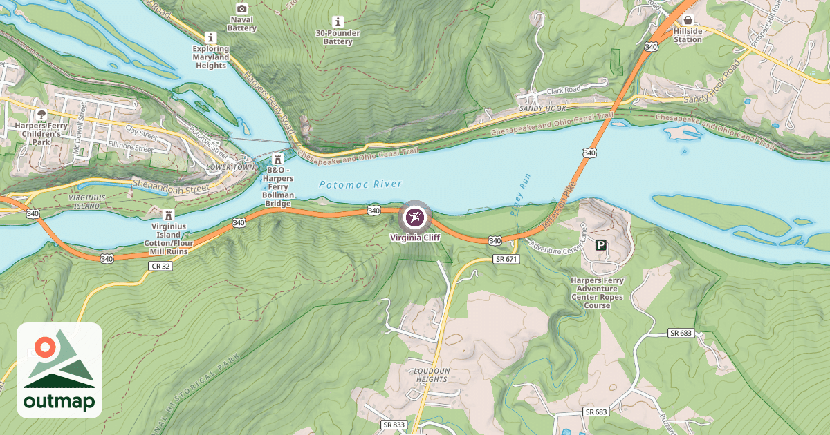 Map of Virginia Cliff