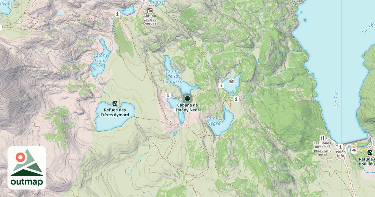 Map of Cabane de l'Estany Negre