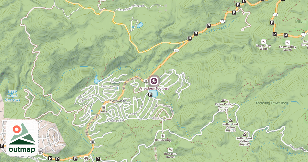 Map of Arrowbear Boulders