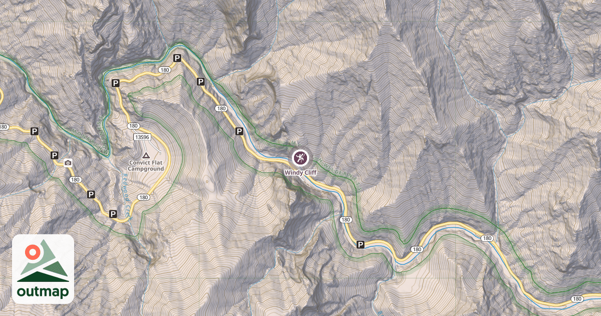 Map of Windy Cliff