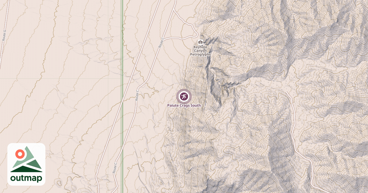 Map of Paiute Crags South