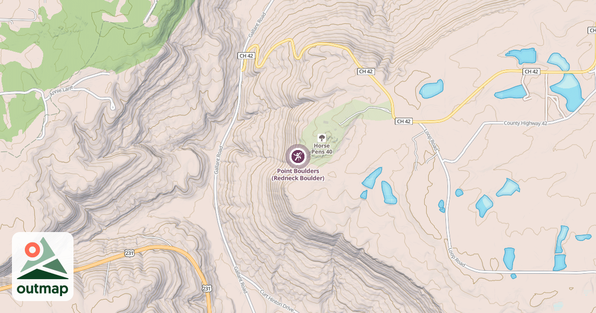 Map of Point Boulders (Redneck Boulder)