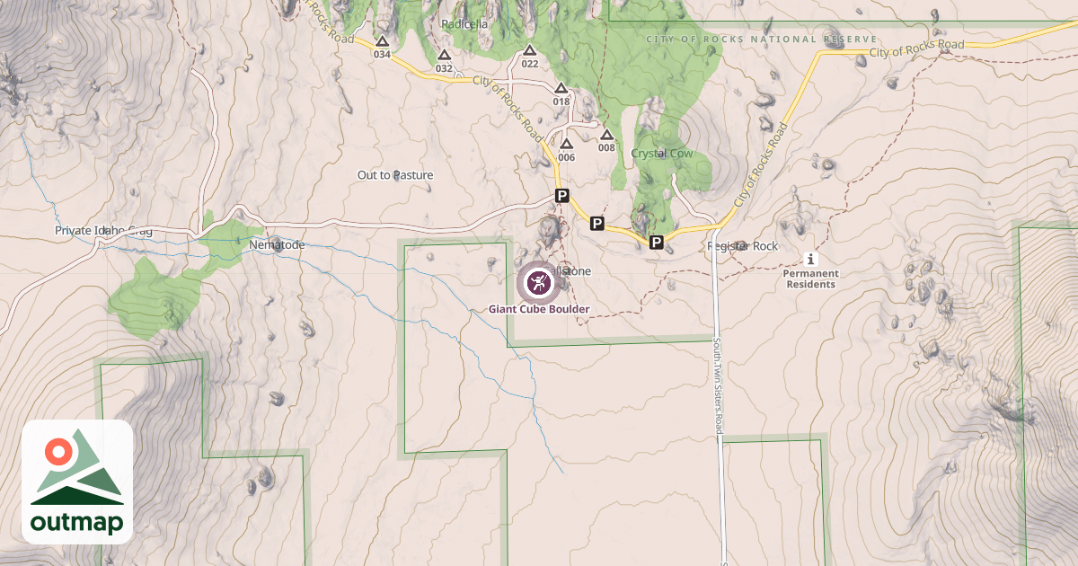 Map of Giant Cube Boulder
