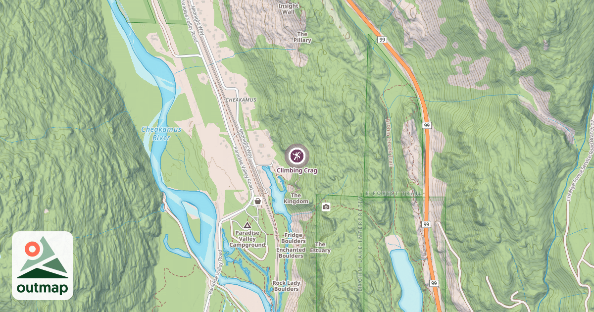 Map of Climbing Crag