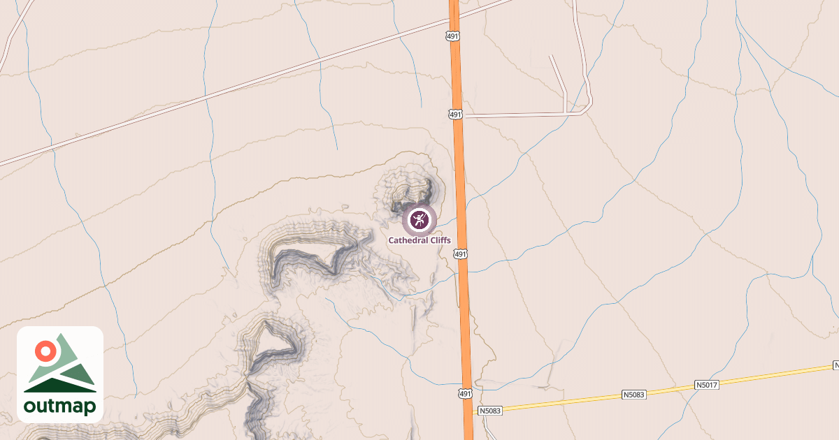 Map of Cathedral Cliffs