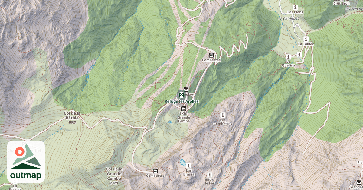 Map of Refuge les Arolles