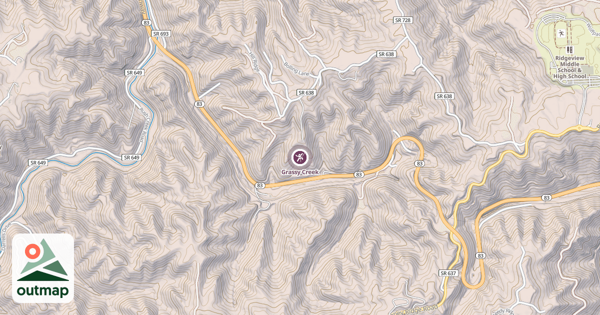 Map of Grassy Creek