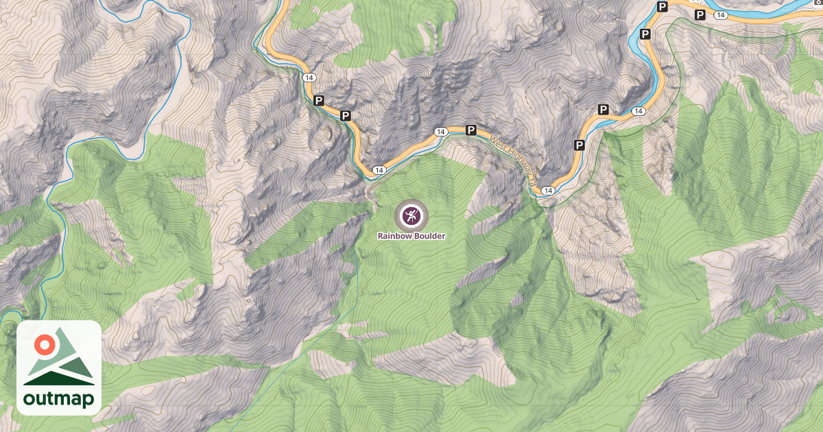 Map of Rainbow Boulder