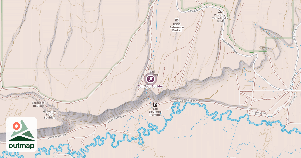 Map of Sun Spot Boulder