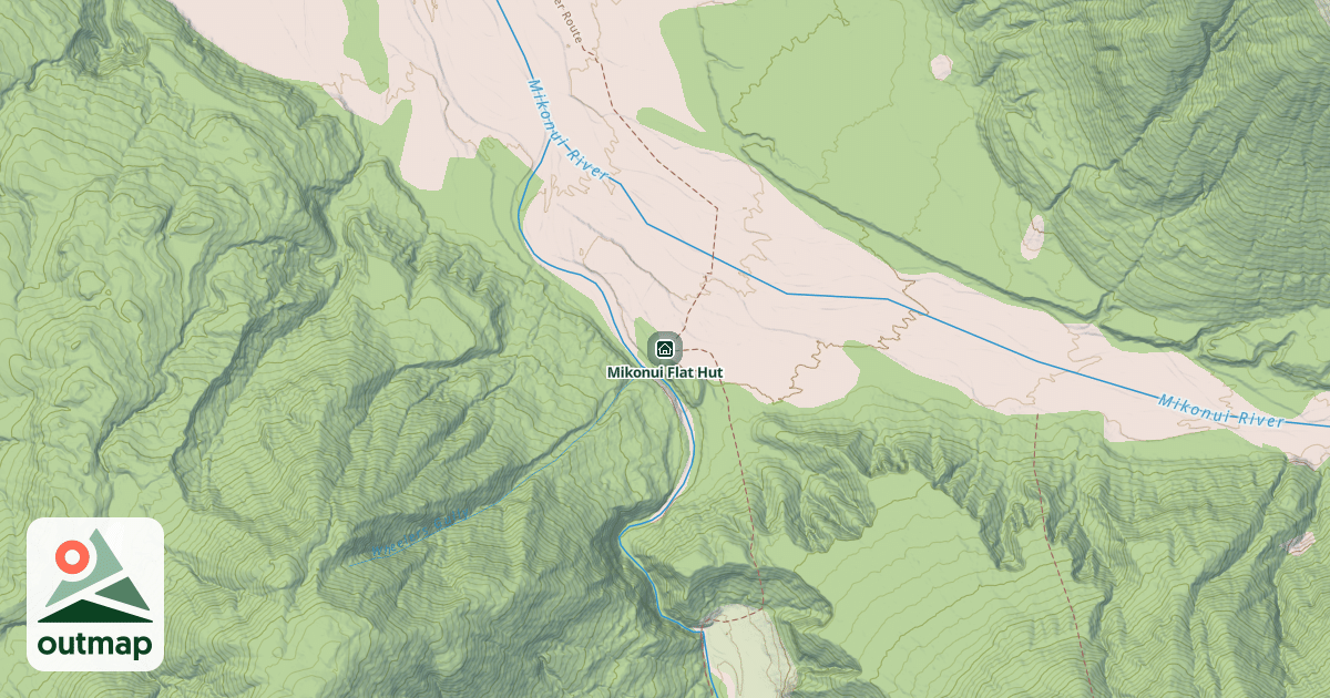 Map of Mikonui Flat Hut