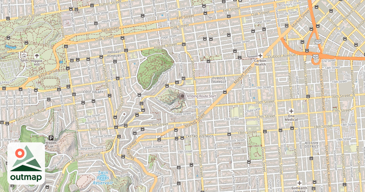 Map of Climbing Route Start