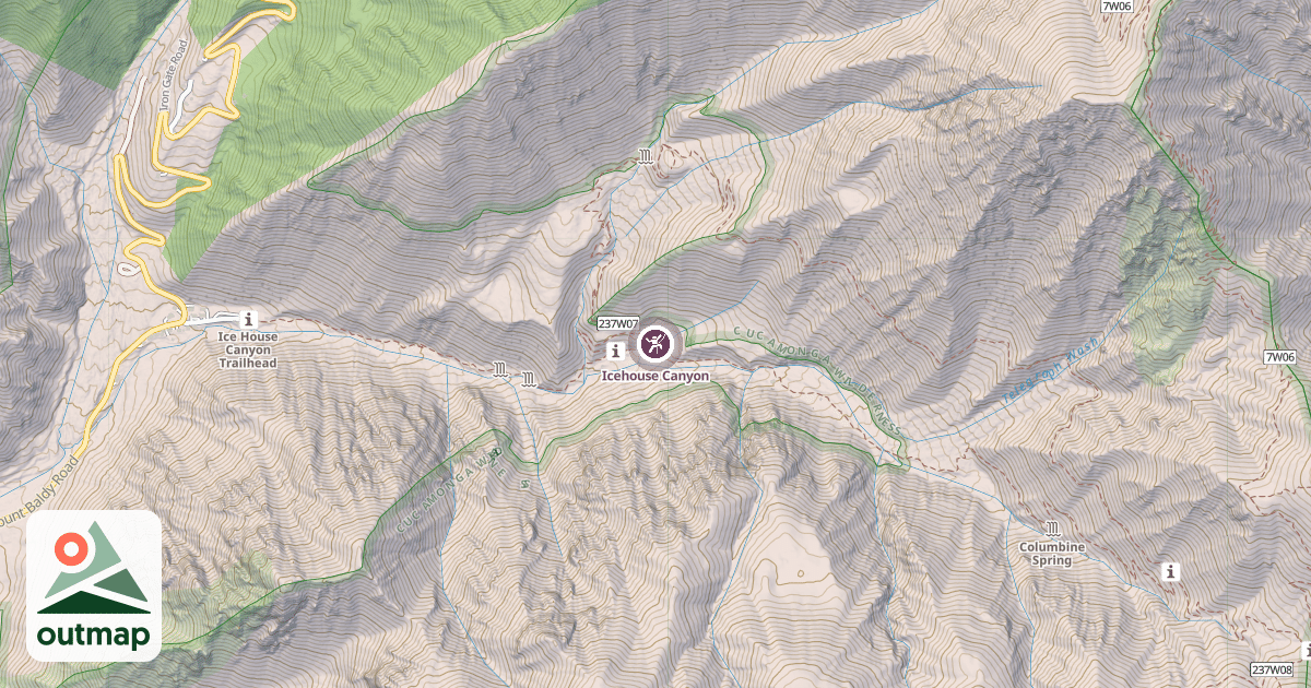 Map of Icehouse Canyon