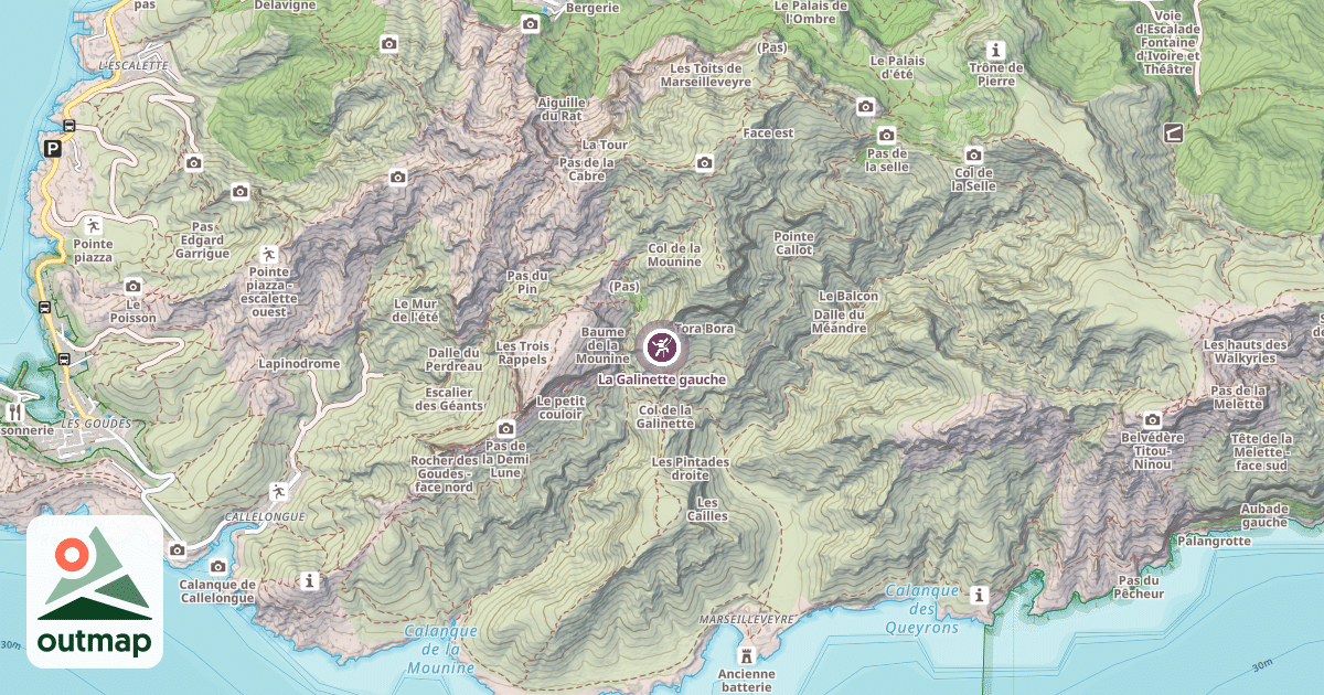 Map of La Galinette gauche