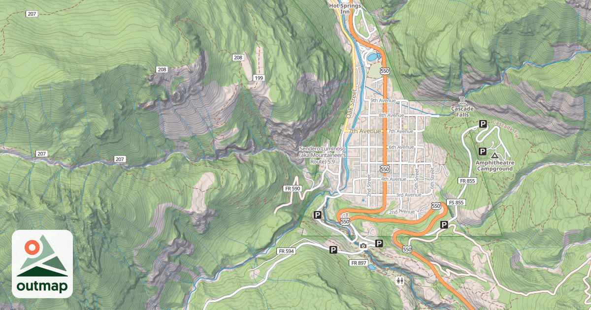 Map of Sendero Luminoso (aka Mountaineer's Route)