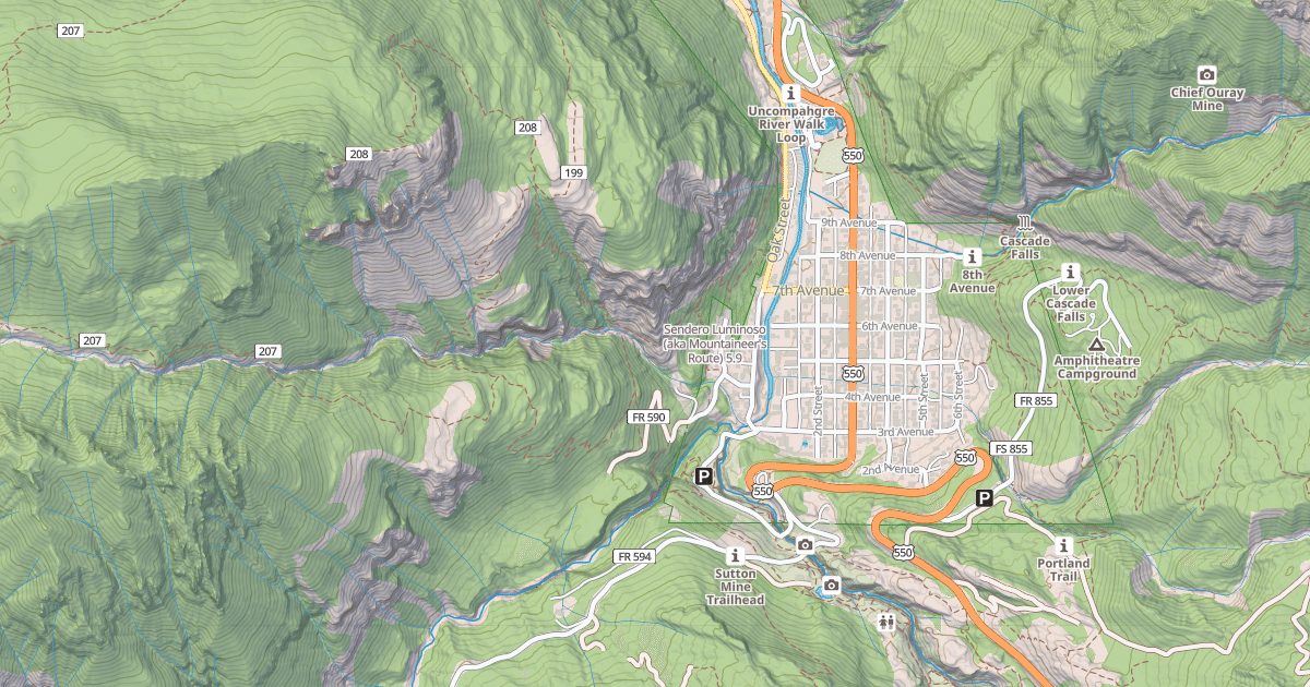 Map preview of Sendero Luminoso (aka Mountaineer's Route)