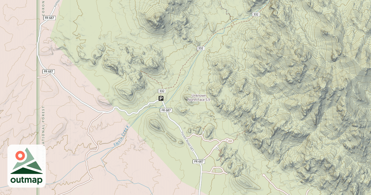 Map of Unknown North Face