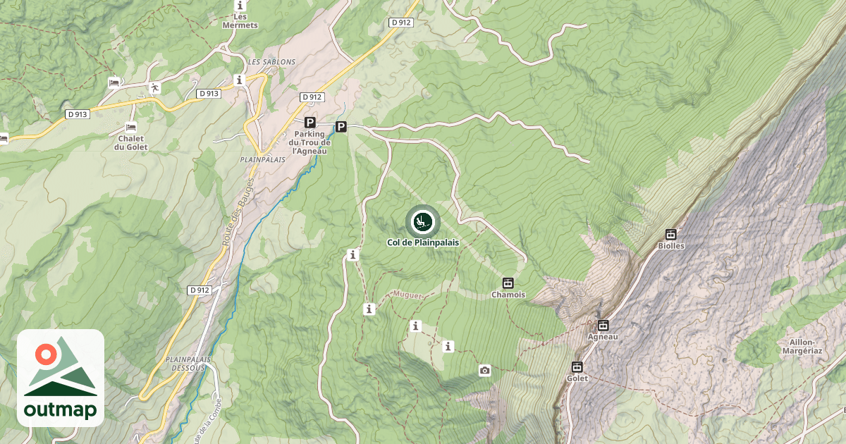 Map of Col de Plainpalais