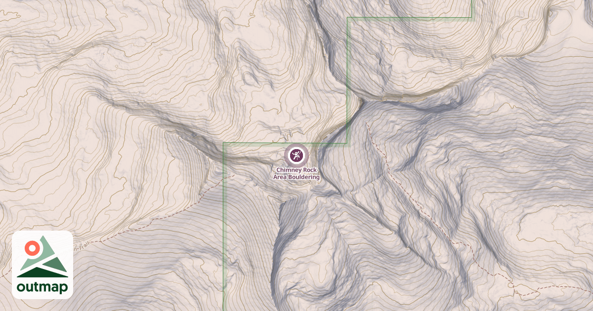 Map of Chimney Rock Area Bouldering