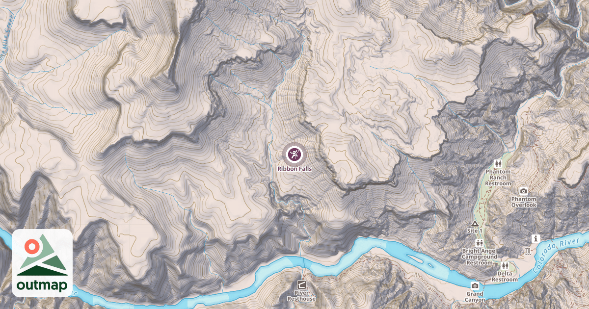 Map of Ribbon Falls