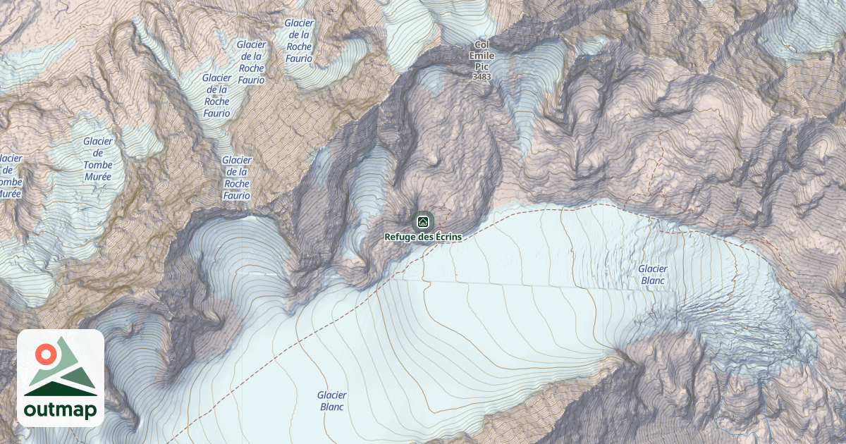 Map of Refuge des Écrins