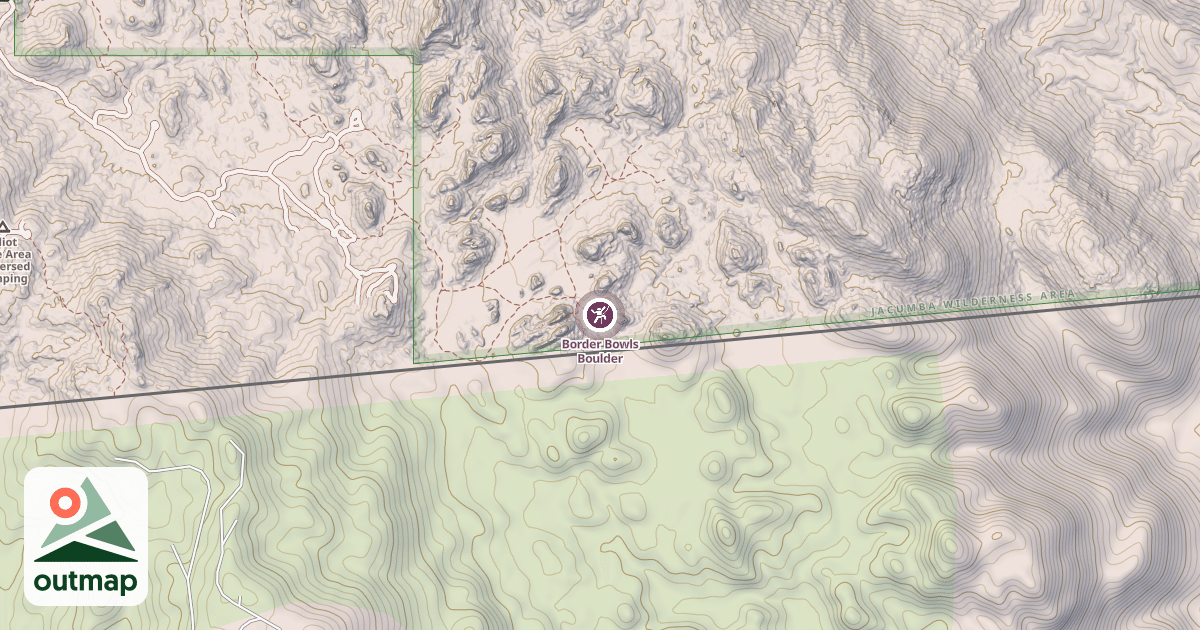 Map of Border Bowls Boulder